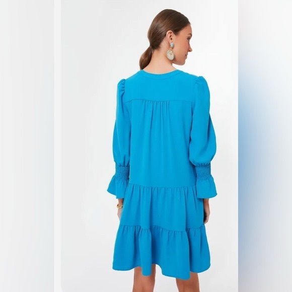 Tuckernuck POMANDER PLACE Capri Blue Crepe Kenzo Dress xS Boho Prairie - Picture 2 of 8